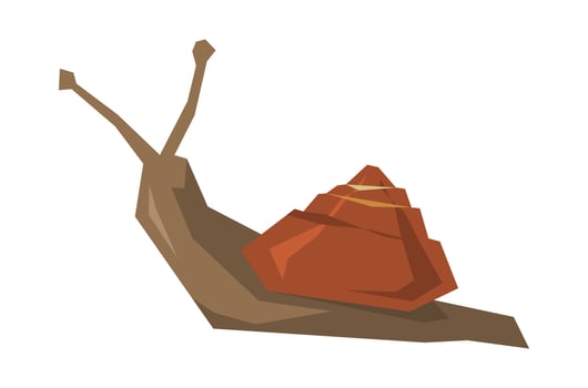 cartoon style vector snail icon. animal concept, shell, nature, etc. flat vector
