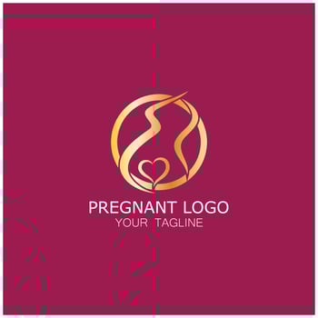 Pregnant template vector icon