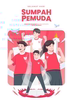 Selamat hari Sumpah pemuda means Happy Indonesian Youth Pledge. vector