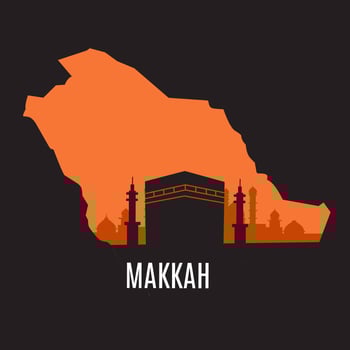 illustration vector of makkah perfect for print,apparel,etc.