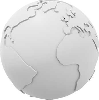 Globe Earth. Minimalist cartoon. White PNG Isolated icon on transparent background. 3D rendering.