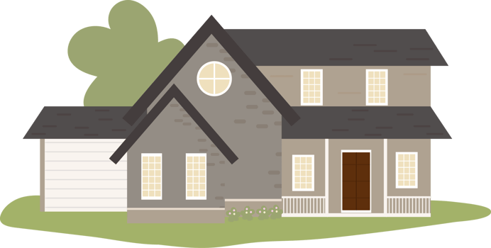 Victorian or American country style house png