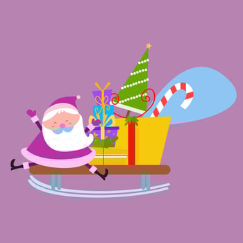 Cute santa claus character collection vector