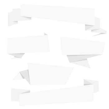 white paper folding origami banner collection eps10 vectors illustration