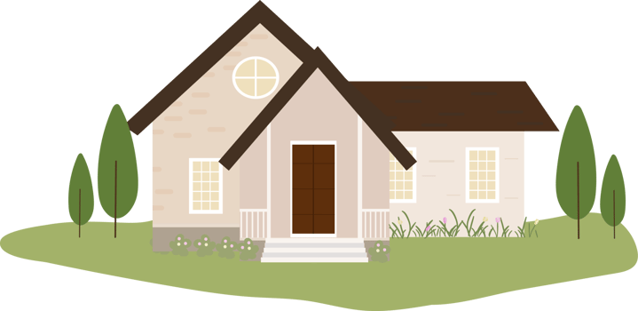 small tiny Victorian or American country style house png
