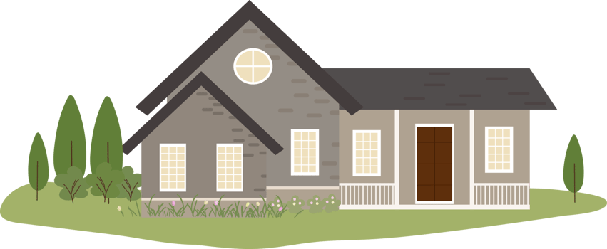 small tiny Victorian or American country style house png