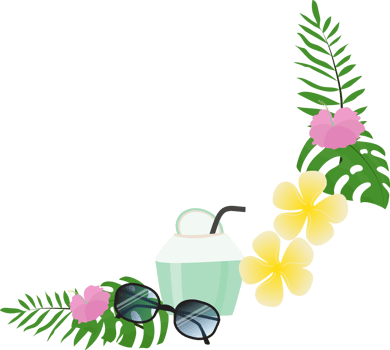 summer elements wreath frame png