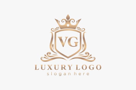 Initial VG Letter Royal Luxury Logo template in vector art for Restaurant, Royalty, Boutique, Cafe, Hotel, Heraldic, Jewelry, Fashion and other vector illustration.