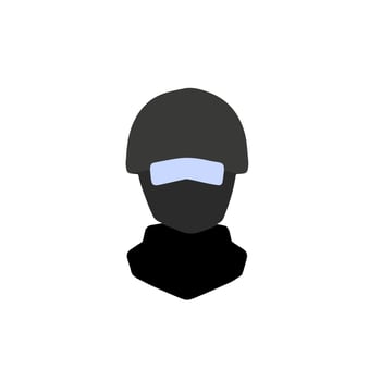 Head of soldier. Modern army uniforms. Helmet and goggles. Flat cartoon vector