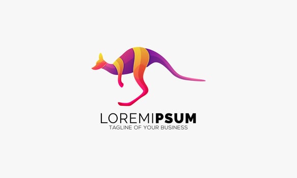 Abstract Colorful Kangaroo Logo vector