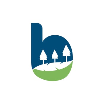 Nature landscape icon letter B logo design. vector