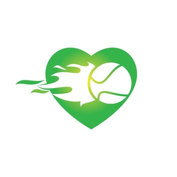 Love tennis logo design. Tennis sports logo concept. vector