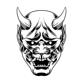 Japanese Oni mask vector