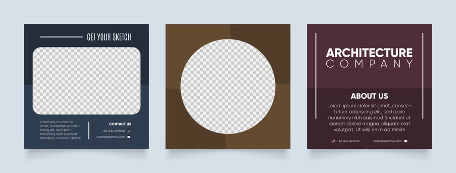 social media template banner house architecture service promotion. vector