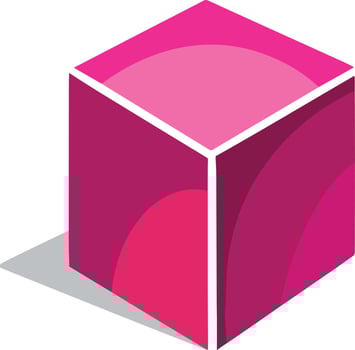 Symbol icon vector blue cube volumetric faces geometry