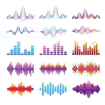 Sound Wave Gradient Cotor icon Ser vector