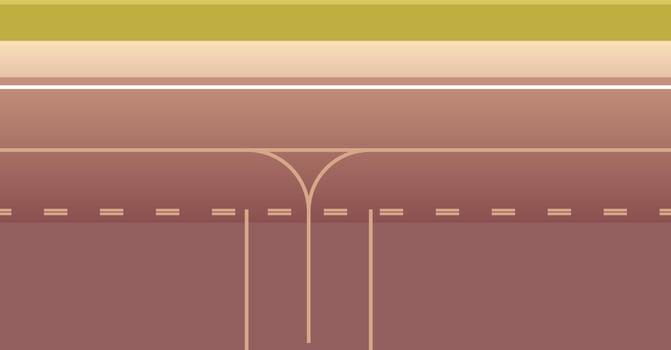 Airport runway and ready for airplane landing or taking off concept flat vector illustration.