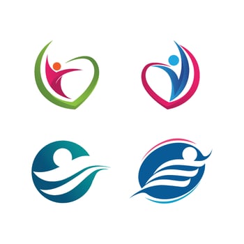 Abstract people logo design.fun people,healthy people,sport,community people symbol vector illustration