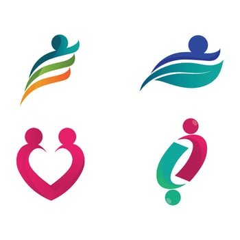Abstract people logo design.fun people,healthy people,sport,community people symbol vector illustration