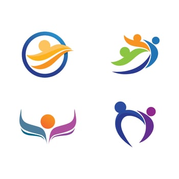 Abstract people logo design.fun people,healthy people,sport,community people symbol vector illustration