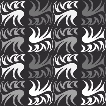Abstract art black and white pattern and background. design for men shirt design, two tone pattern. vector seamless pattern.