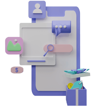 3d online social media communication platform concept png