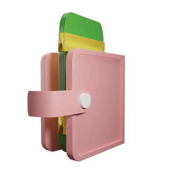 Pink wallet with money. the concept for business  web sites  online shop  finance. png