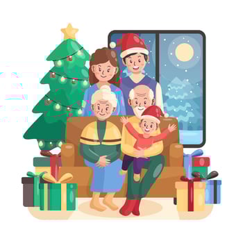 Christmas Family Gathering Concept vector