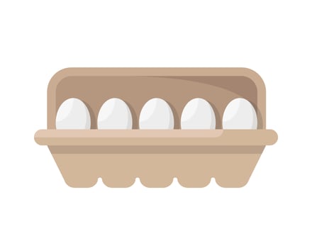 Egg on egg paper panel or egg tray vector