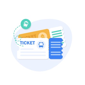 Bus and boat tickets,Ticket vector icon
