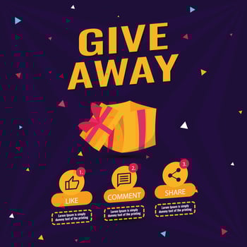 Giveaway quiz contest for social media post template giveaway prize win competition vector
