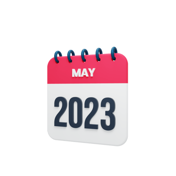 2023 May Calendar Rendered 3D Illustration png