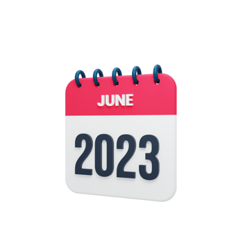 2023 June Calendar Rendered 3D Illustration png