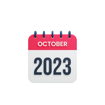 2023 October Calendar Rendered 3D Illustration png