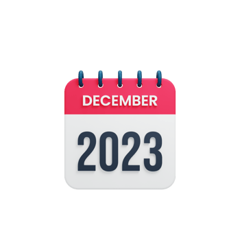 2023 December Calendar Rendered 3D Illustration png