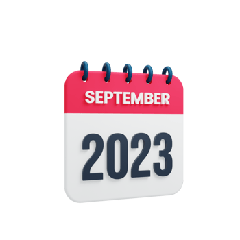 2023 September Calendar Rendered 3D Illustration png