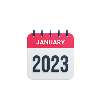 2023 January Calendar Rendered 3D Illustration png