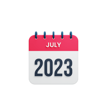 2023 July Calendar Rendered 3D Illustration png