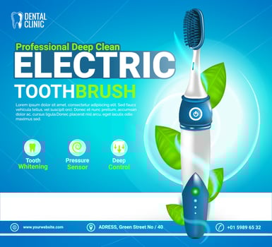 Electric toothbrush dental care deep clean isolated design vector