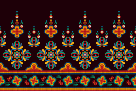 Ikat ethnic seamless pattern decoration design. Aztec fabric carpet boho mandalas textile decor wallpaper. Tribal native motif ornaments Ikkat traditional embroidery vector Hungarian polish Moravian