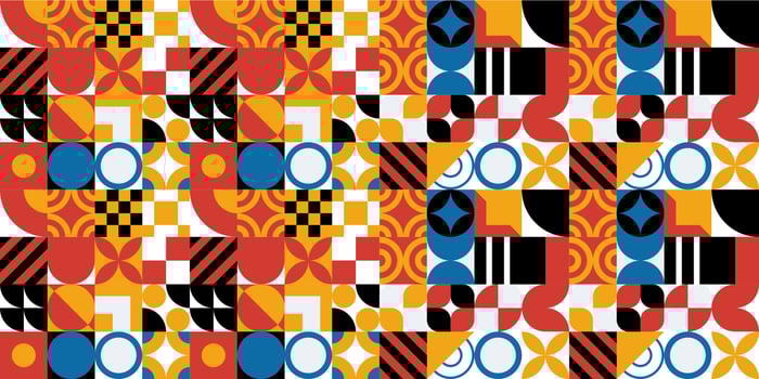 Seamless Bauhaus Abstract vector background.