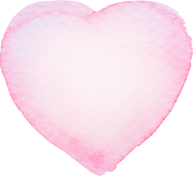 Heart shape Watercolor brush paint for love wedding or valentines day png