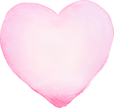 Heart shape Watercolor brush paint for love wedding or valentines day png