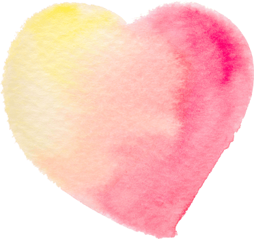 Heart shape Watercolor brush paint for love wedding or valentines day png