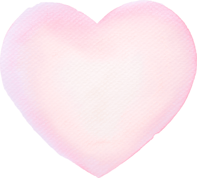 Heart shape Watercolor brush paint for love wedding or valentines day png