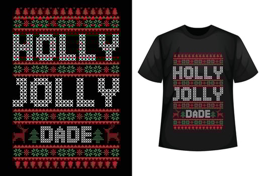 Holly Jolly dade - Christmas t-shirt design template vector