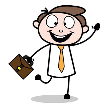happy young businessman cartoon character asset vector