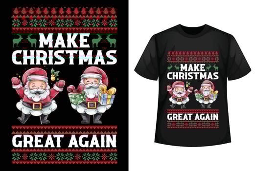 Make Christmas great again - Christmas t-shirt design template vector