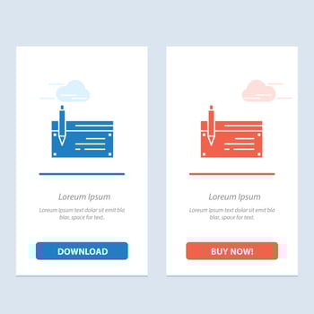 Check Account Bank Banking Finance Financial Payment  Blue and Red Download and Buy Now web Widget C vector