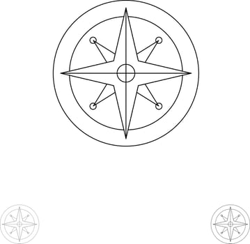 Compass Location Navigation Navigator Position Bold and thin black line icon set vector